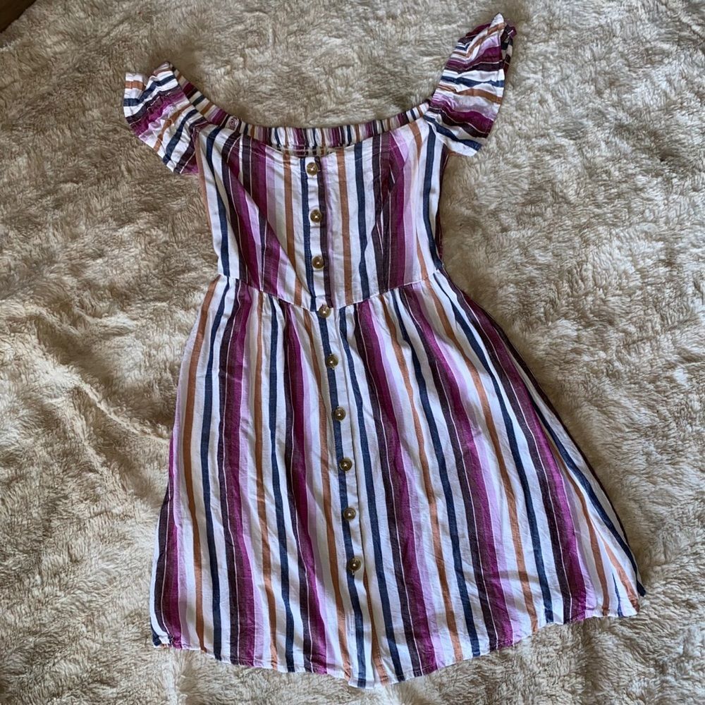Aeropostale Off the Shoulder Striped Dress